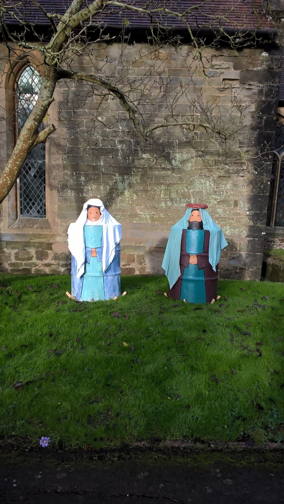 Mary & Joseph have arrived in the Churchyard, I think the donkey must be round the corner!